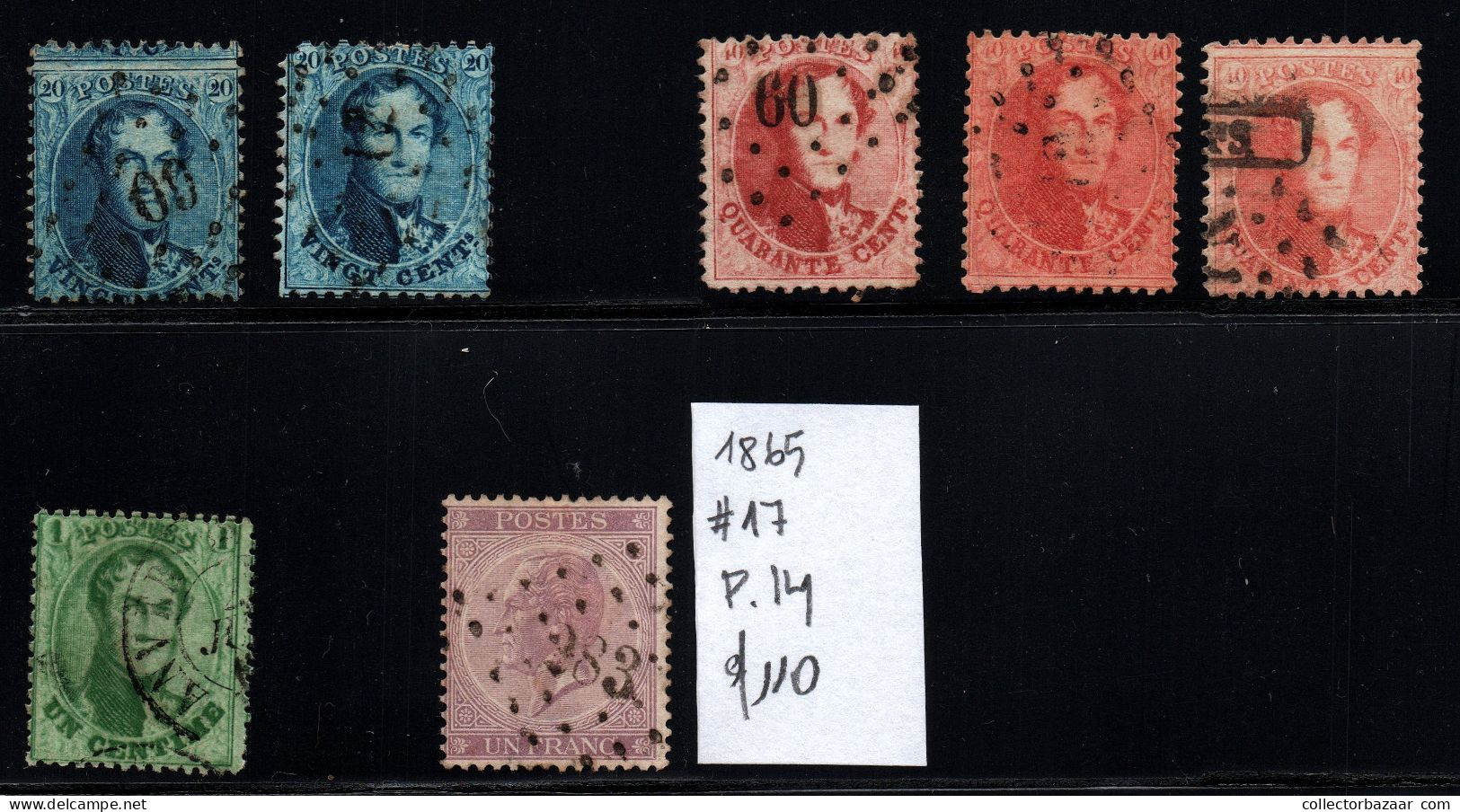 Belgium Belgique Used Key Stamps Postmarks Varieties SOTN Catalogue Value +$1200 - Colecciones