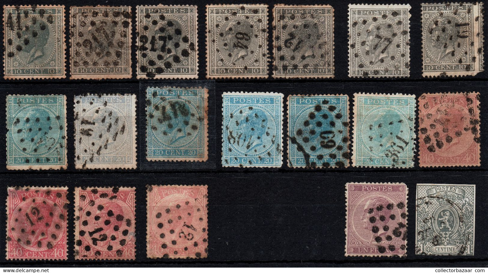 Belgium Belgique Used Key Stamps Postmarks Varieties SOTN Catalogue Value +$1200 - Colecciones