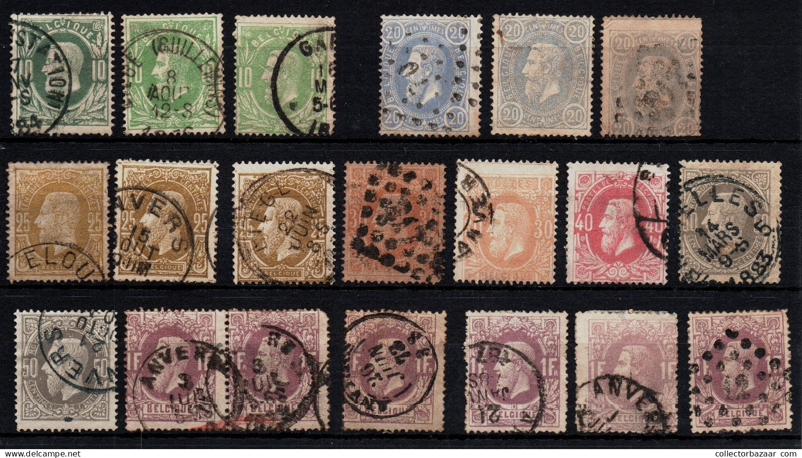 Belgium Belgique Used Key Stamps Postmarks Varieties SOTN Catalogue Value +$1200 - Sammlungen