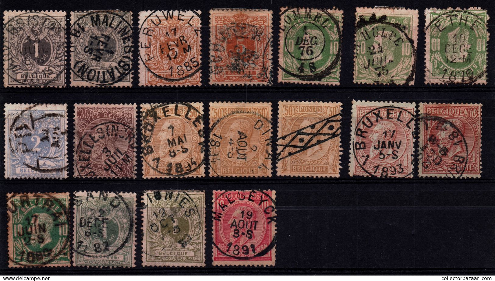 Belgium Belgique used key stamps postmarks varieties SOTN Catalogue value +$1200