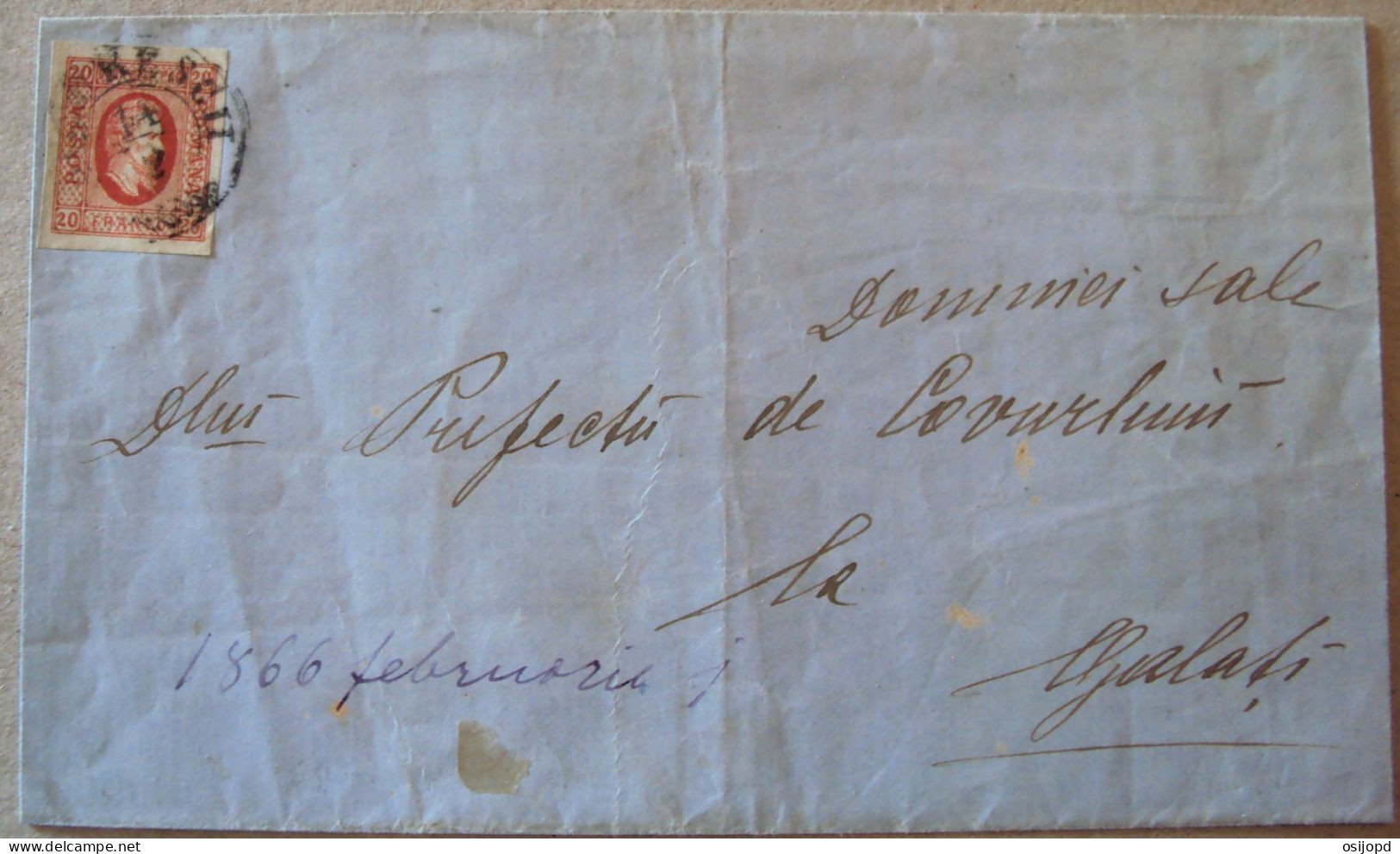 Rumänien, 1866, Briefst., Nach Bucuresti, Guter Zustand - 1858-1880 Moldavia & Principato