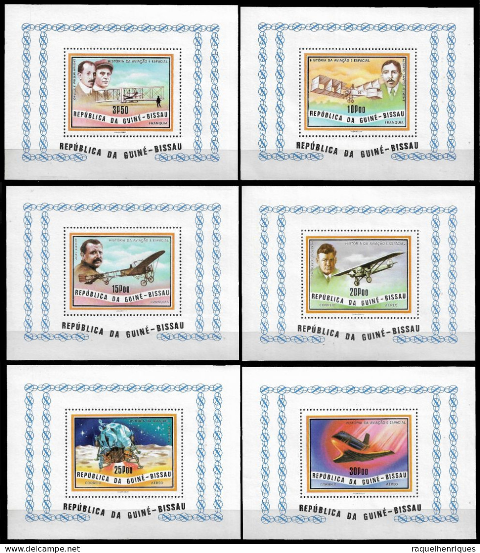 GUINEA BISSAU 1978 AIRSHIPS SET IN 6 DELUXE MINISHEETS - (NP#71-P16-L1) - Guinea-Bissau