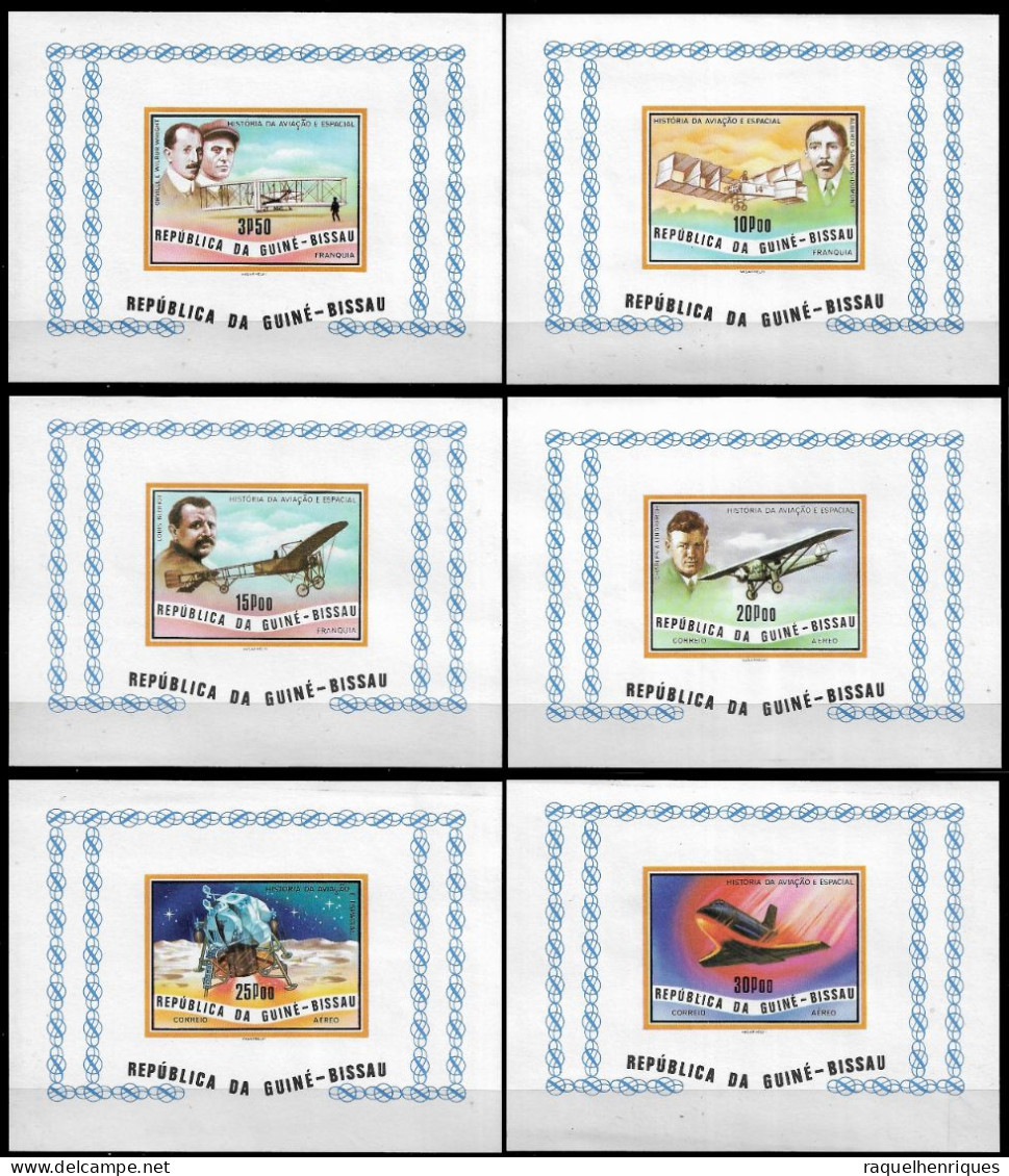 GUINEA BISSAU 1978 AIRSHIPS SET IN 6 DELUXE MINISHEETS IMPERF. - (NP#71-P16-L1) - Guinea-Bissau