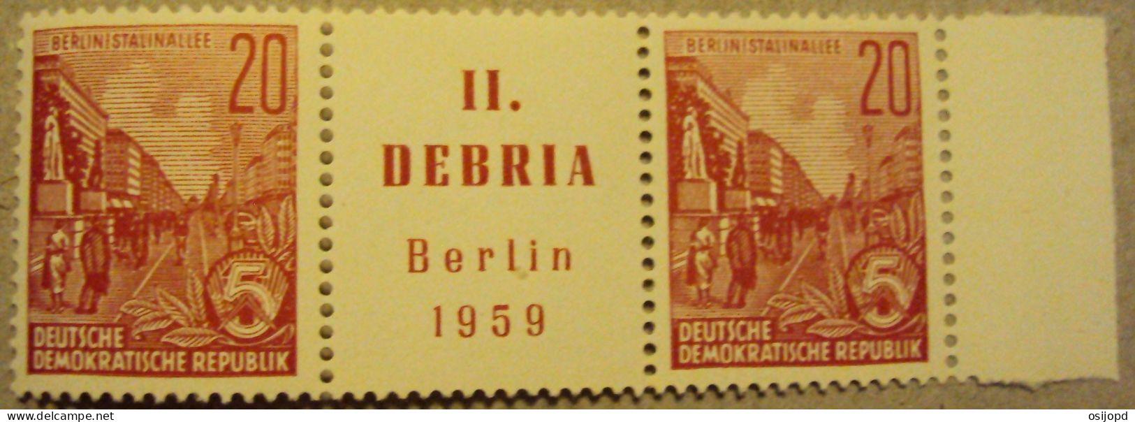 DDR, 1959, DEBRIA II, Vignete, Postfrisch - Nuevos