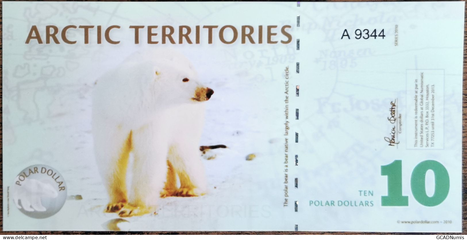 Billet 10 Polar Dollars - OURS POLAIRES - 2010  Arctic Territories - Arctique - Other - America