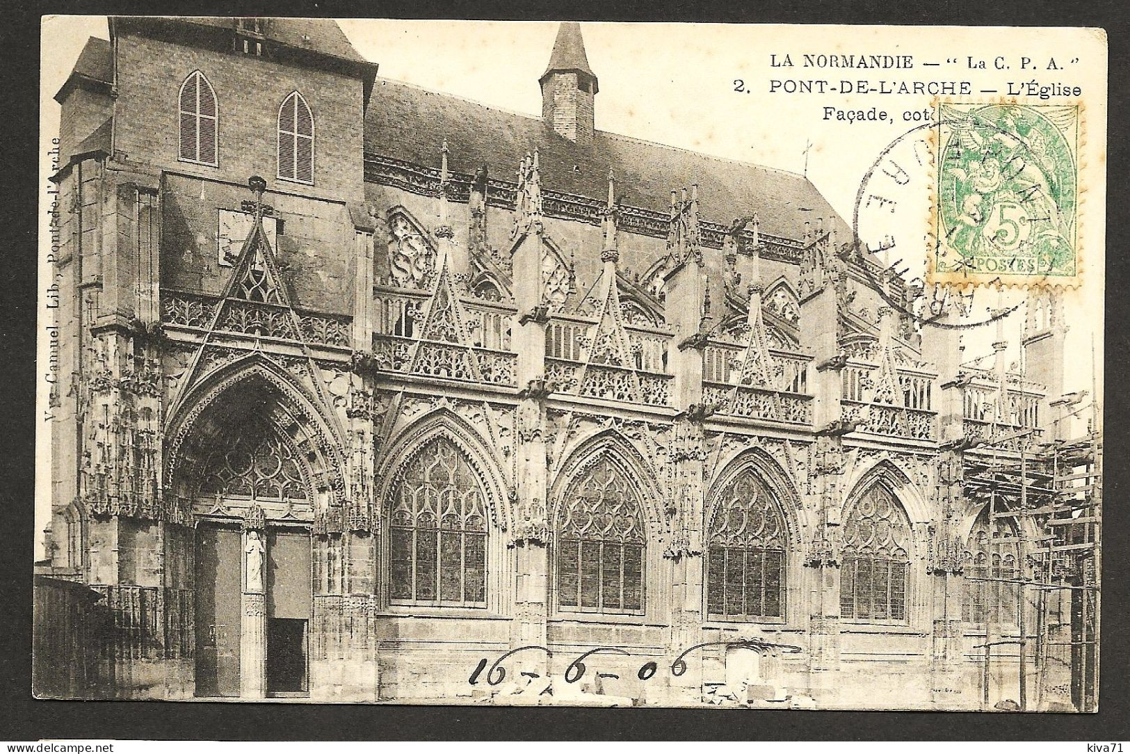 PONT DE L'ARCHE  "L'église "   1908 - Pont-de-l'Arche