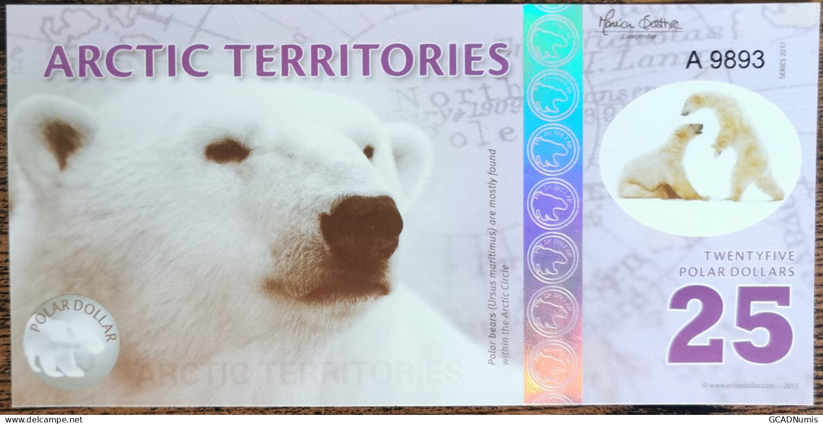 Billet 25 Polar Dollars - OURS POLAIRES - 2017  Arctic Territories - Arctique - Otros – América