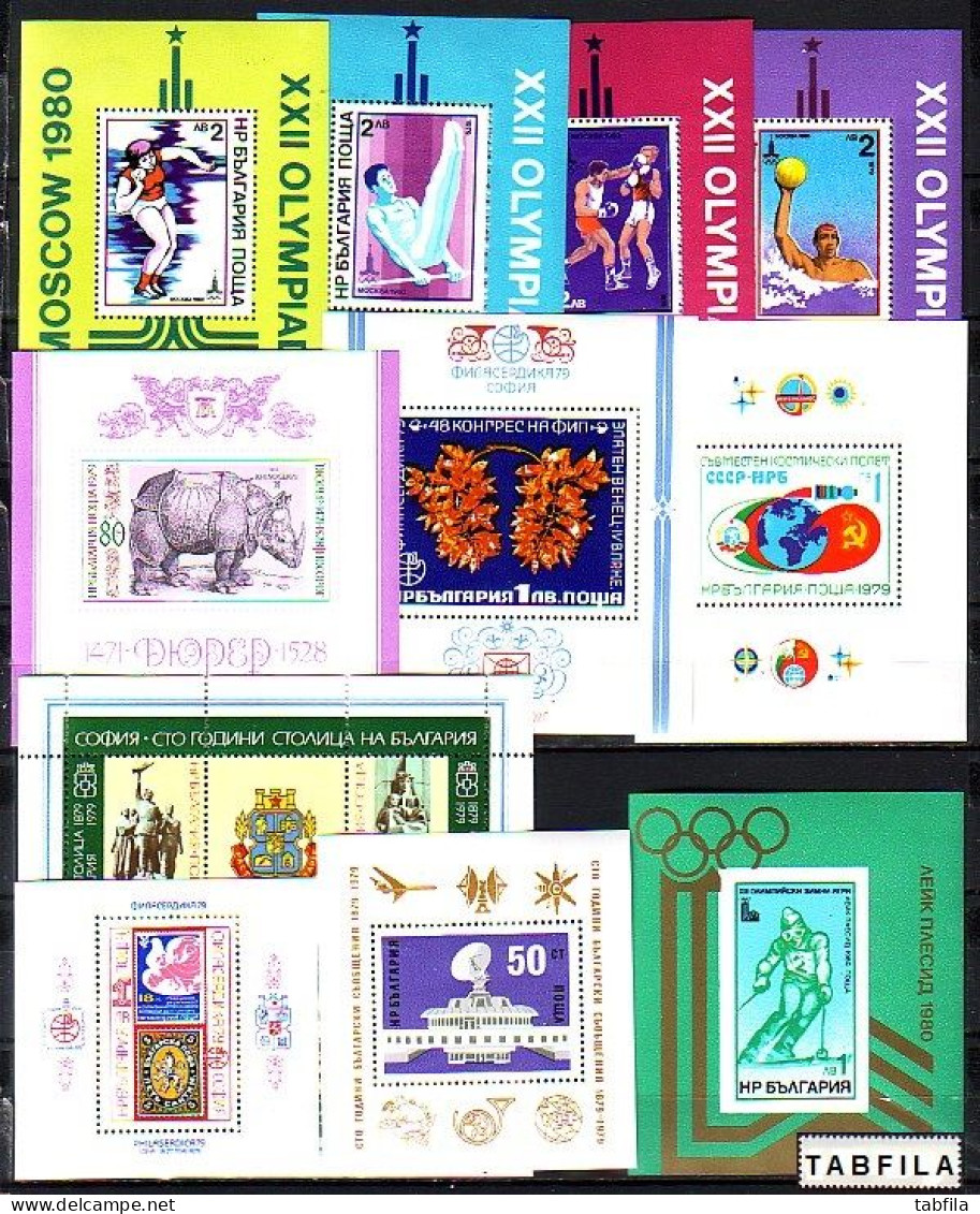 BULGARIA - 1979 - Anne Comp** - Mi 2746 / 2865 + Bl 85, 86, 88, 89, 90, 92, 93, 94, 96, 98, 99 MNH - Ungebraucht