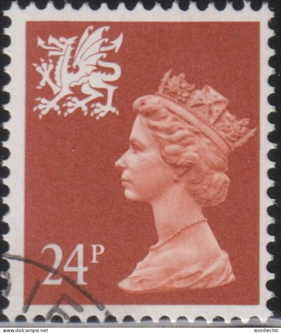 1992 Wales ° Mi:GB-W 61.09, Yt:GB 1584a, Sg:GB W60, Un:GB 1582a, Queen Elizabeth II - Wales - Machin Portrait - Type II - Pays De Galles