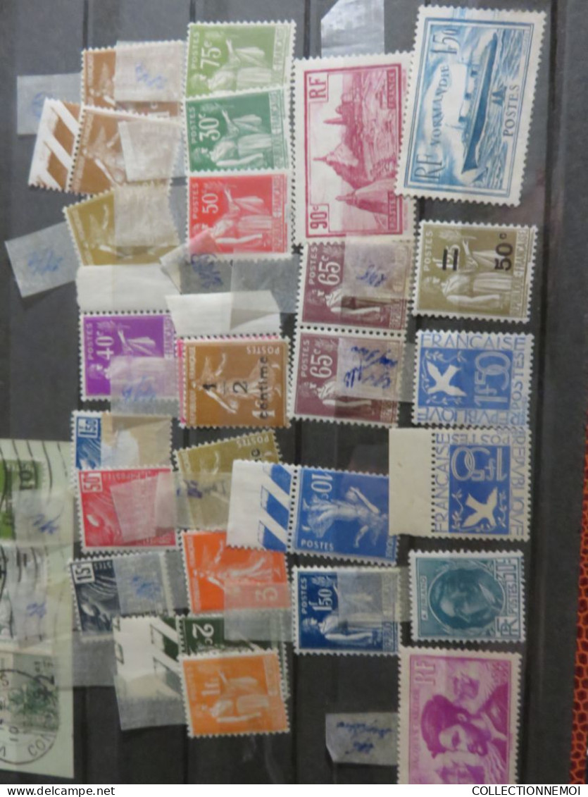 lot de france ,, TIMBRES NEUFS ,,et oblitérés, avec et sans charniére ,,c'est vendue comme c'est ,tout est photographié