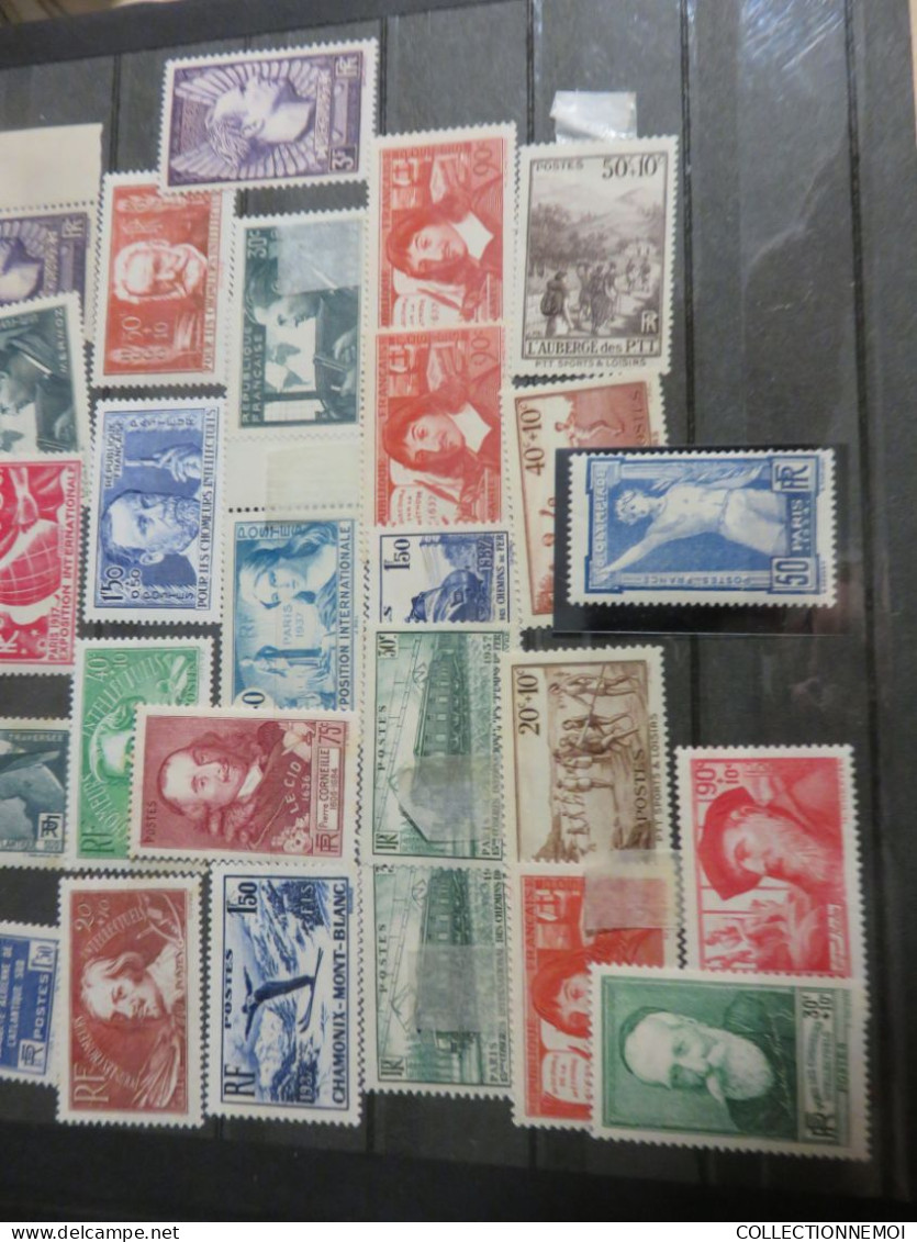 lot de france ,, TIMBRES NEUFS ,,et oblitérés, avec et sans charniére ,,c'est vendue comme c'est ,tout est photographié