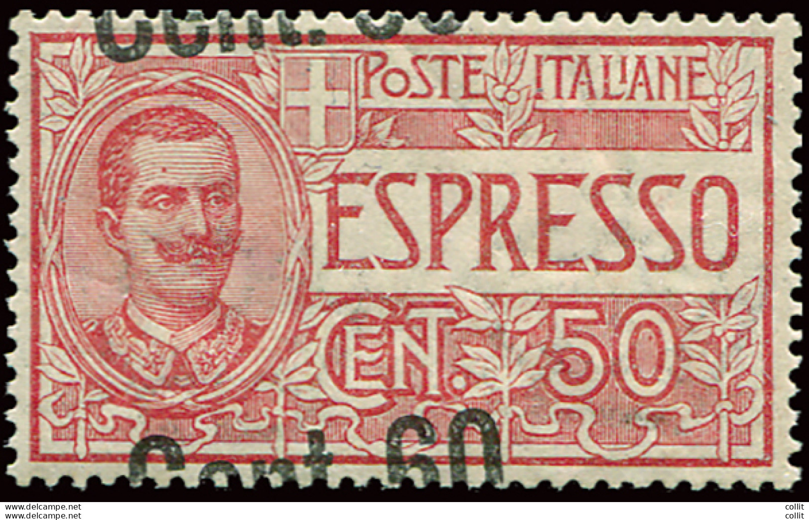 Espresso Cent. 60 Su 50 Soprastampa Obliqua Fortemente Spostata In Alto A Sinistra - Ongebruikt