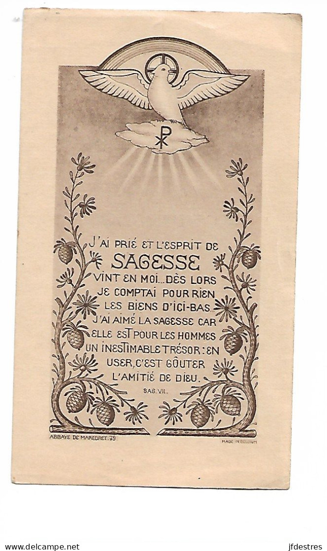 Souvenir De Confirmation à Lambusart, 1942 Par Mgr Delmotte évêque De Tournai. Baudhuin - Communie