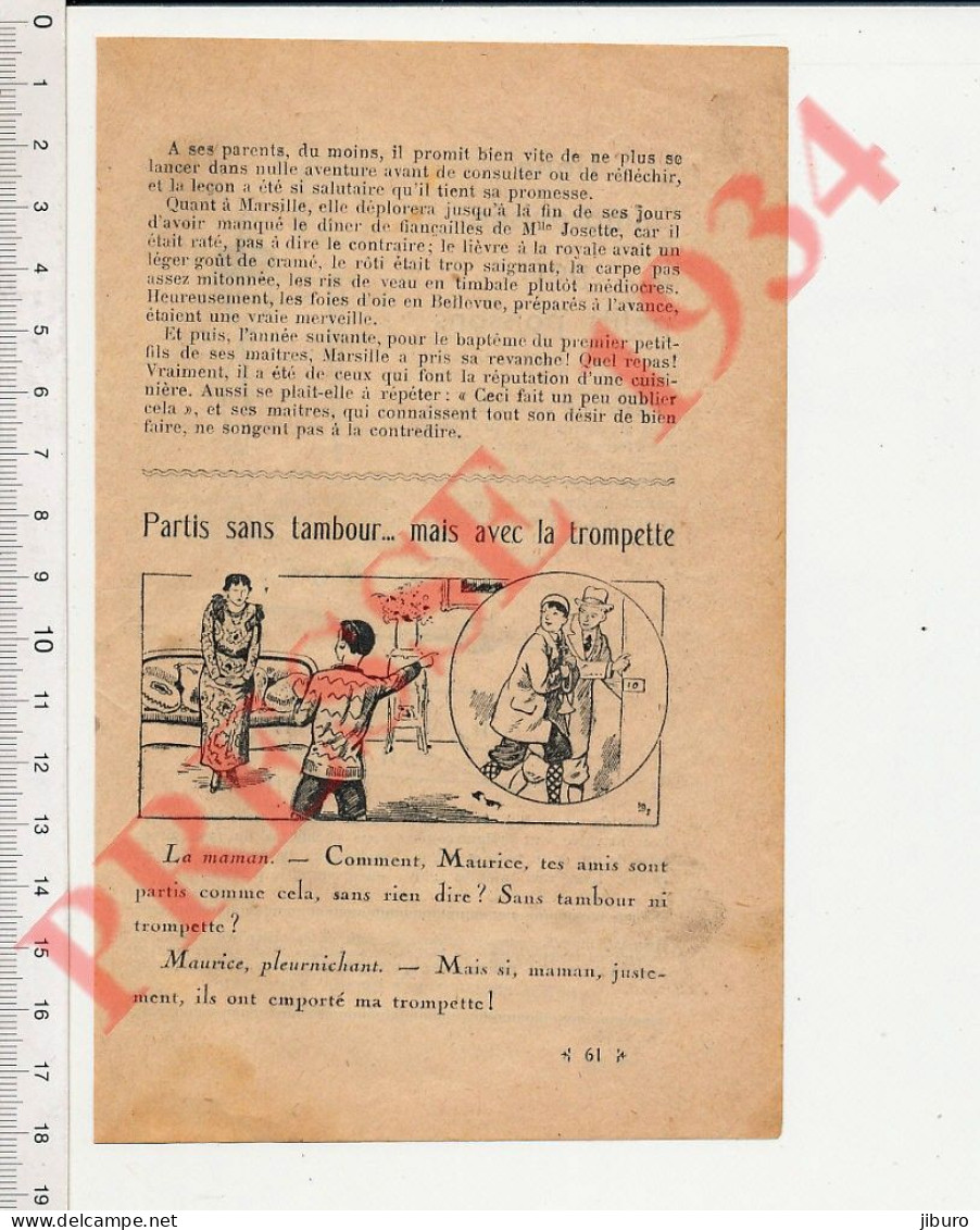 Doc 1934 Marsille Et La Carpe Poisson Jeantin Moto Peugeot Marsaudon évocation De Coutras 33 Sans Tambour Ni Trompette - Ohne Zuordnung