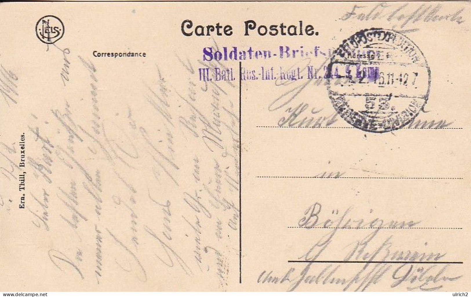 AK Poperinghe - Eglise St. Jean - Feldpost Res. Inf. Regt. 244 - 1916 (68287) - Poperinge