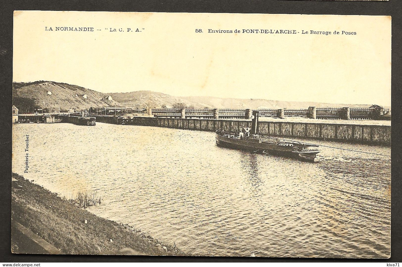 PONT DE L'ARCHE  " Barrage De Poses "   1908 - Pont-de-l'Arche