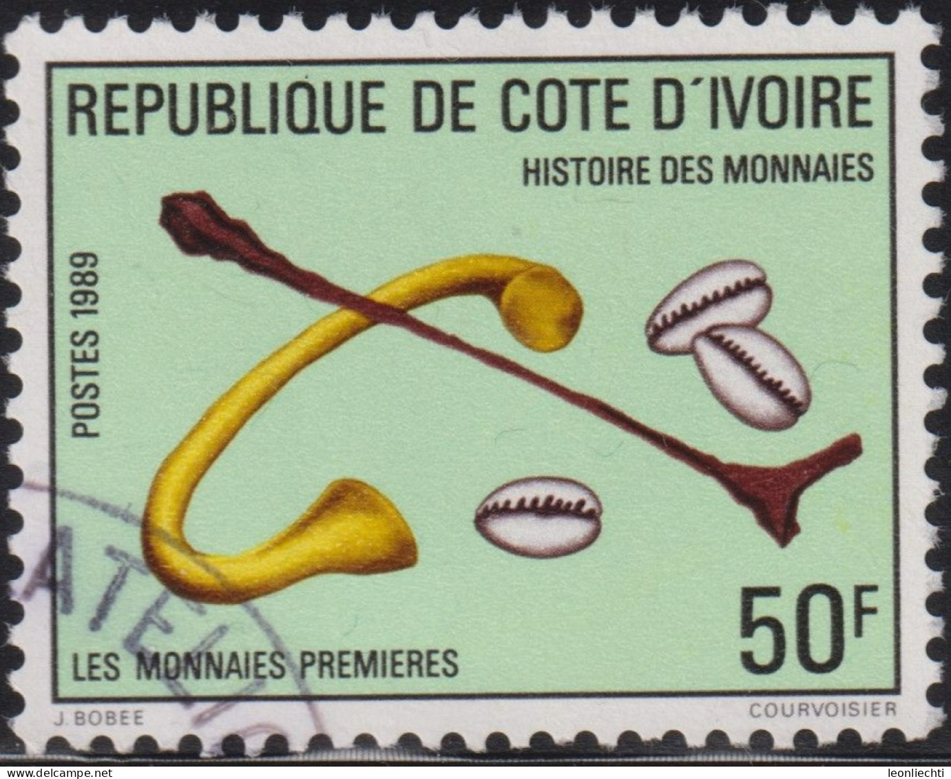1989 Côte D'Ivoire ° Mi:CI 987, Sn:CI 866, Yt:CI 820, Sg:CI 981, History Of Money - Costa D'Avorio (1960-...)