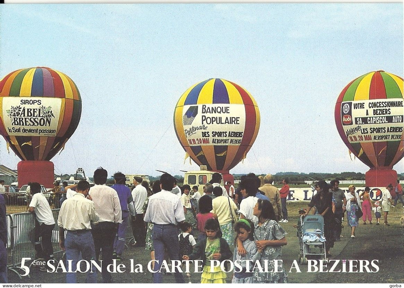 *CPM - 5ème Salon De La Carte Postale De BEZIERS (34) -  Le 1er Meeting Ballon Aéroport De Béziers - Les Montgolfières - Bourses & Salons De Collections