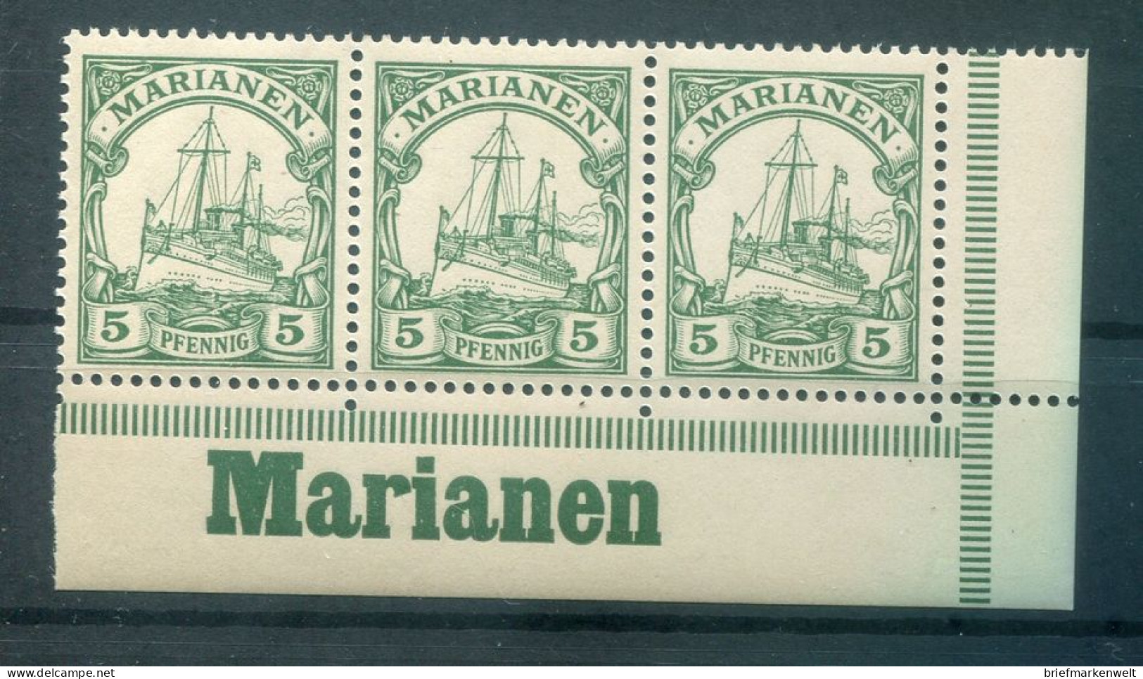 Marianen 8 Mit Voller RANDINSCHRIFT ** MNH POSTFRISCH (79786 - Marianen