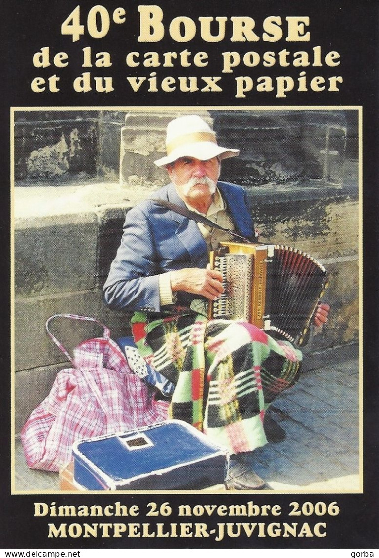 *CPM - 40ème Bourse De La Carte Postale De MONTPELLIER JUVIGNAC (34),l'accordéoniste Du Pont Charles. Prague - Borse E Saloni Del Collezionismo