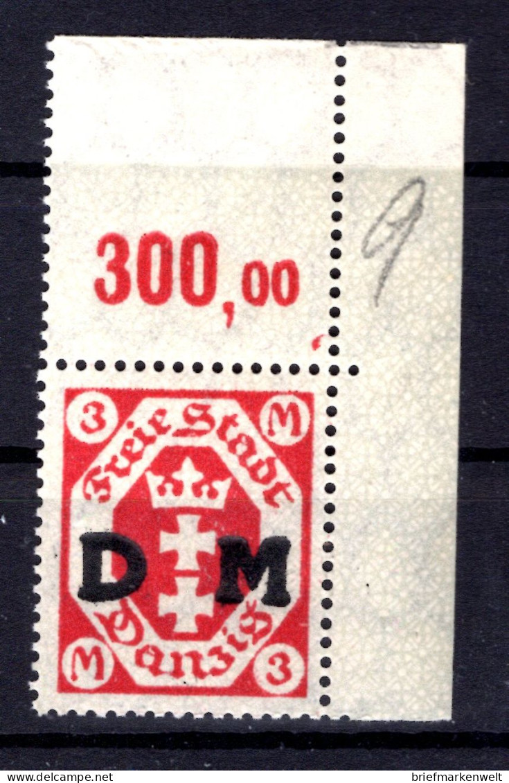 Danzig DIENST 23b OR BOGENECKE ** MNH POSTFRISCH BPP (L2464 - Service