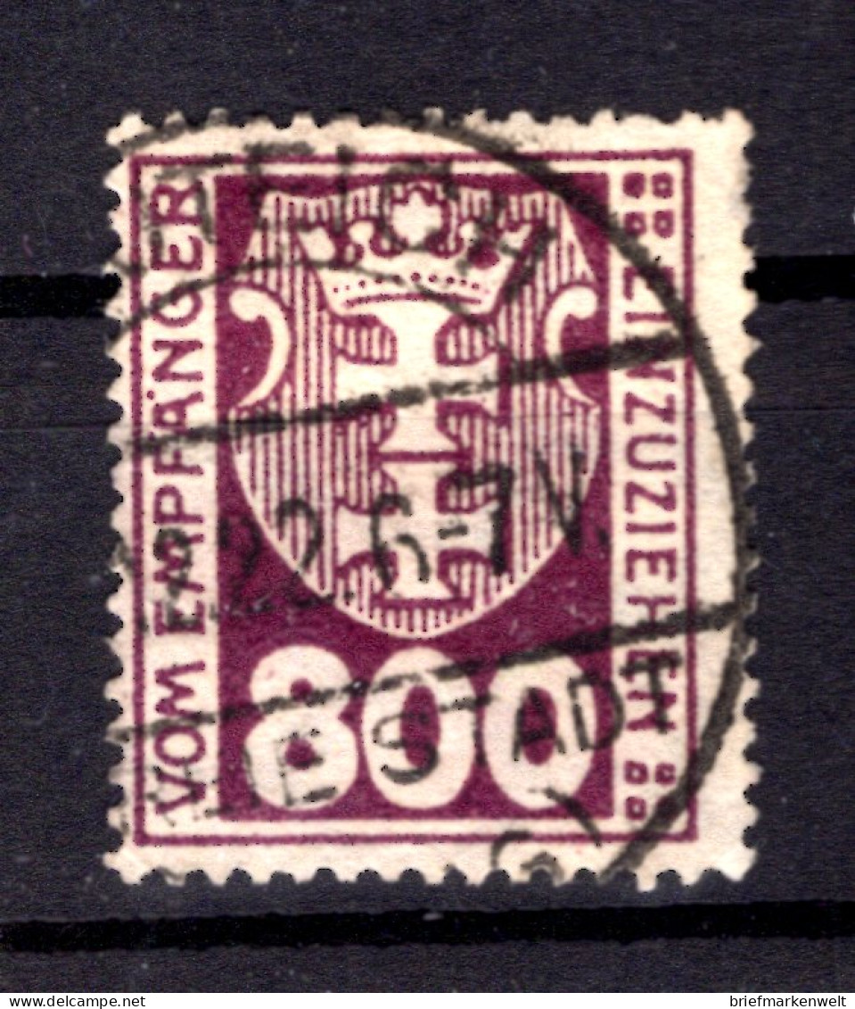 Danzig PORTO 13aa Echt Gest. BPP 130EUR (L9551 - Postage Due