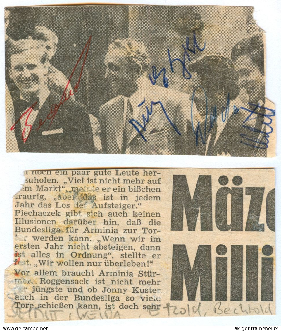 Autogramme Egon Schmitt Roland Weida Walter Bechtold Heinz Etzold Offenbacher Kickers Offenbach Am Main Fußball Football - Autographes