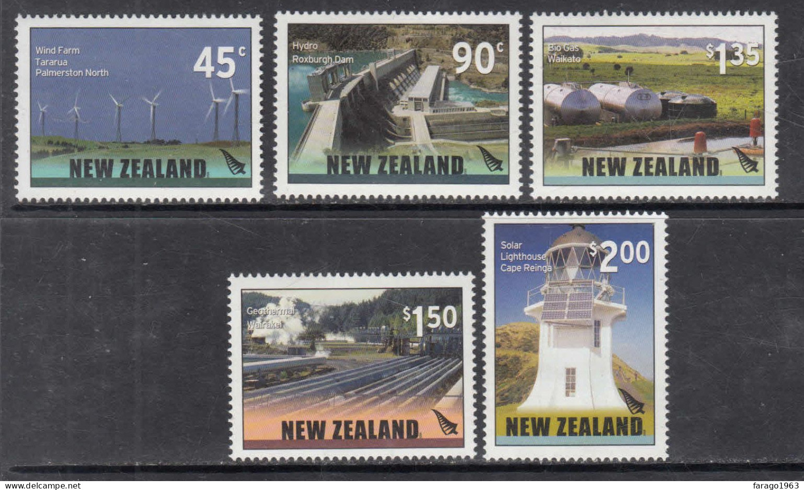 2006 New Zealand Renewable Energy Solar Thermal Lighthouses Complete Set Of 5 MNH @ BELOW FACE VALUE - Unused Stamps