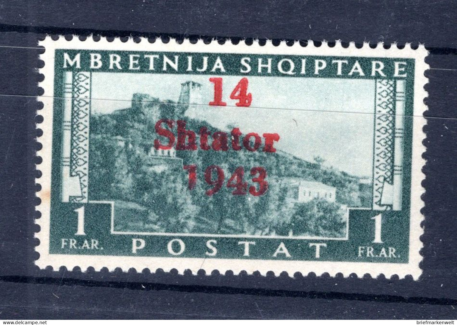 Albanien 11VI ABART ** MNH POSTFRISCH BPP 350EUR (B5128 - Ocu. Alemana: Albania