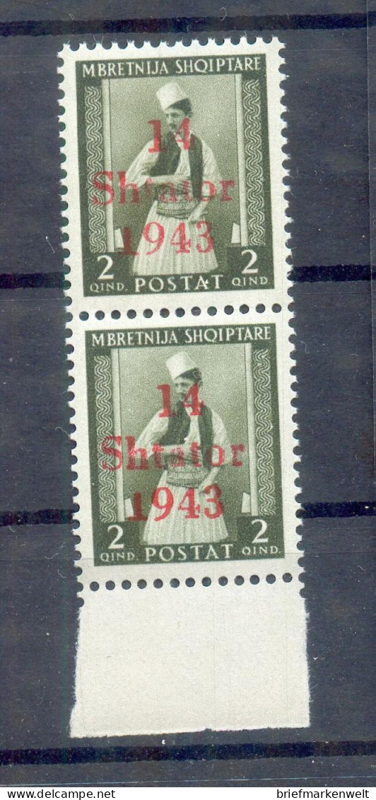 Albanien 2XVII ABART ** MNH POSTFRISCH 120EUR (11809 - German Occ.: Albania