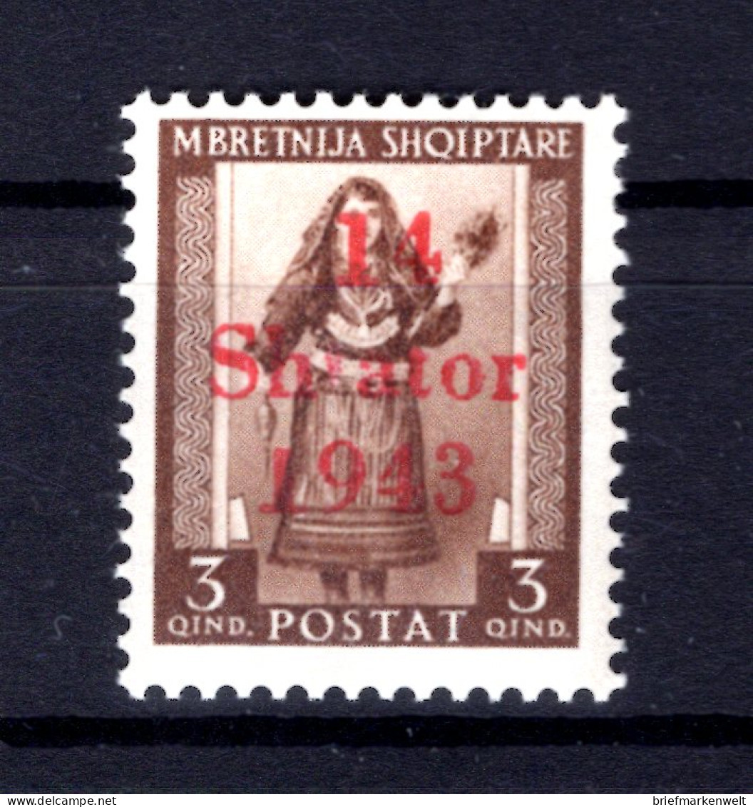 Albanien 3XVII SELTENE ABART * MH (T3460 - Occ. Allemande: Albanie