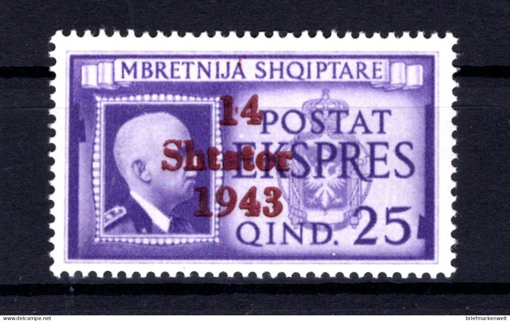 Albanien 14IX ABART * MH 250EUR (T3462 - German Occ.: Albania