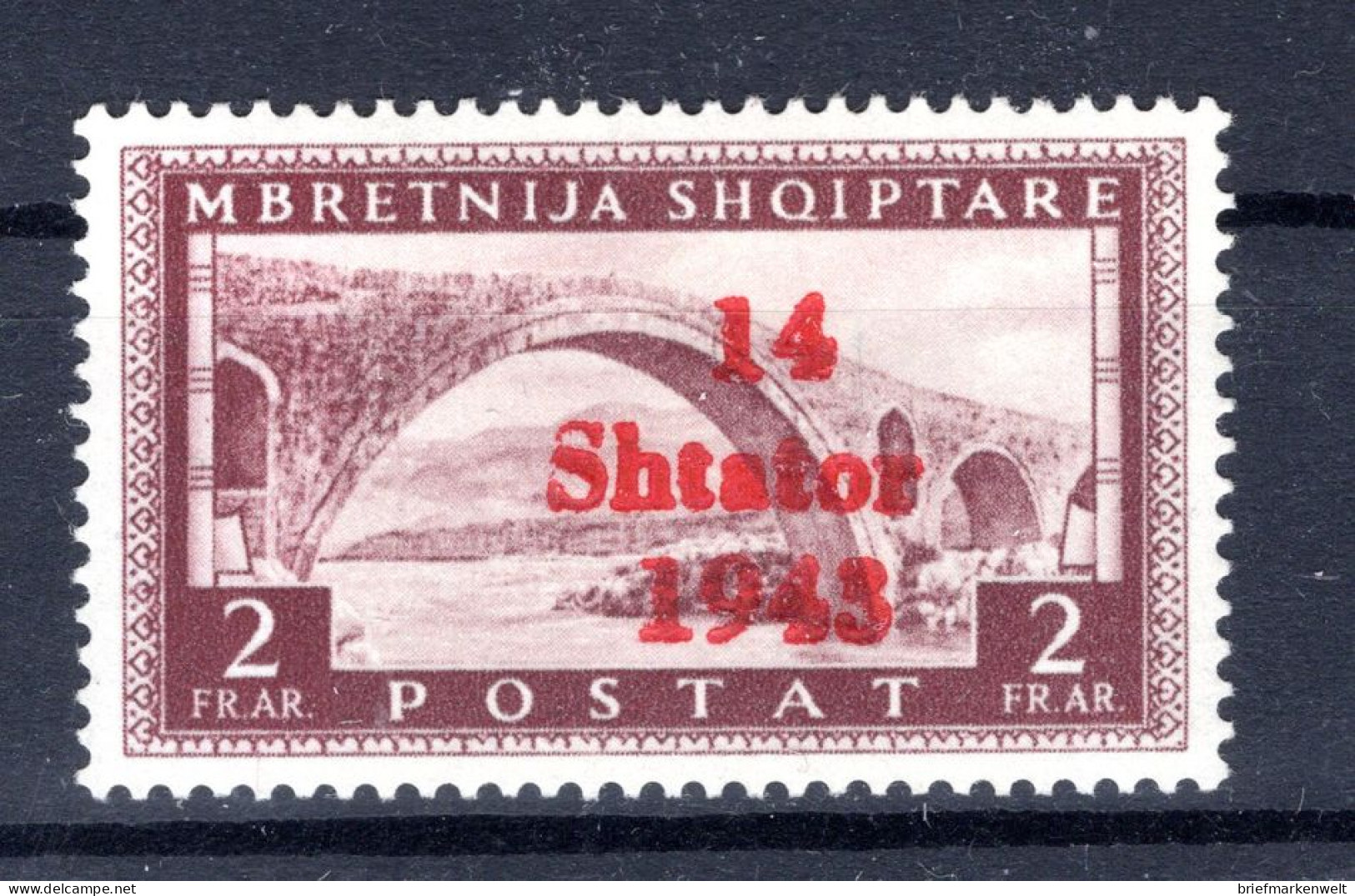 Albanien 12PFIX ABART * MH BPP 200EUR (K4638 - German Occ.: Albania