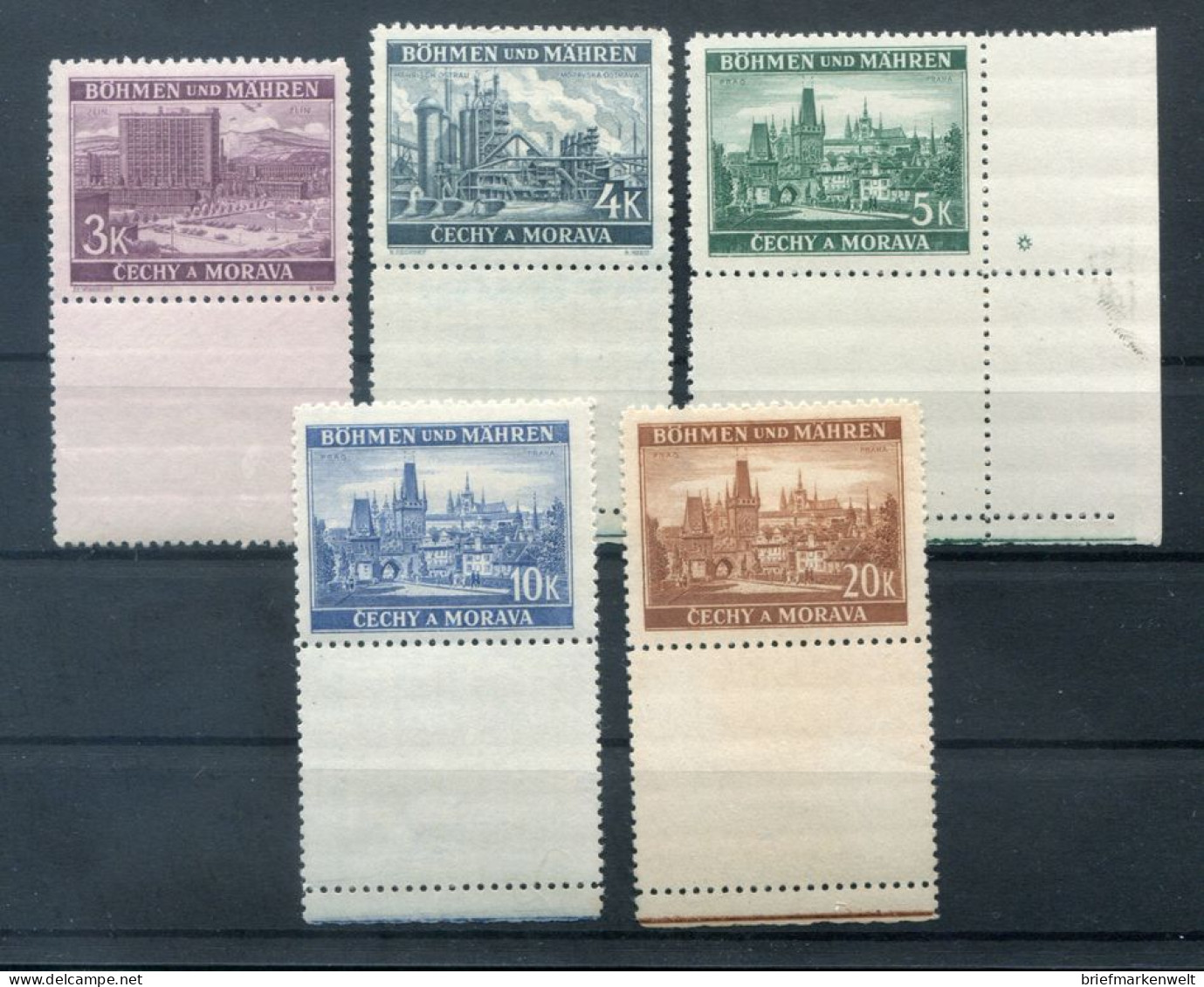 Böhmen 33/37LS Mit Leerfeld Unten ** MNH POSTFRISCH (T0631 - Andere & Zonder Classificatie