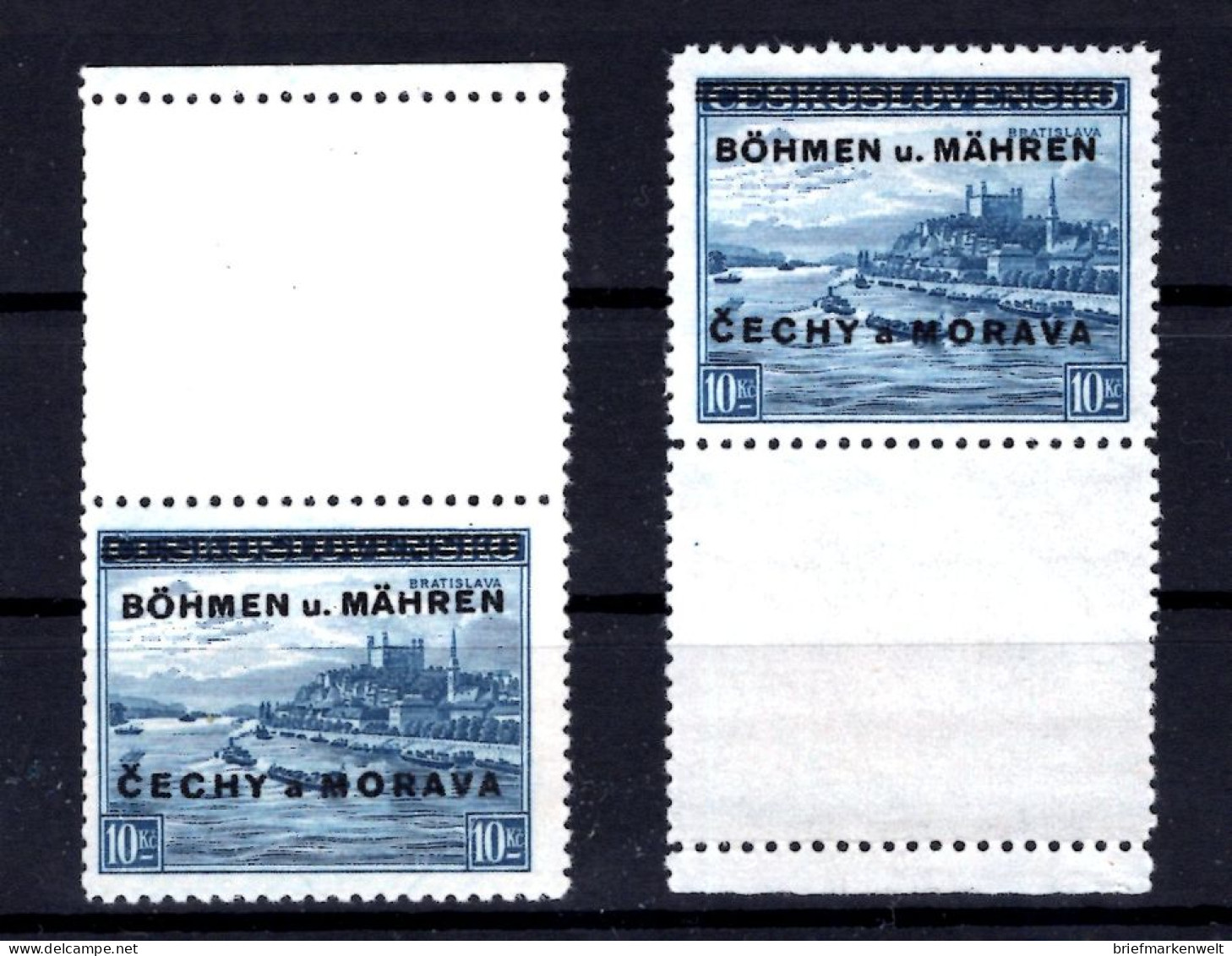 Böhmen 19LS Mit LEERFELD Oben Und Unten ** MNH POSTFRISCH 160EUR (L5099 - Altri & Non Classificati