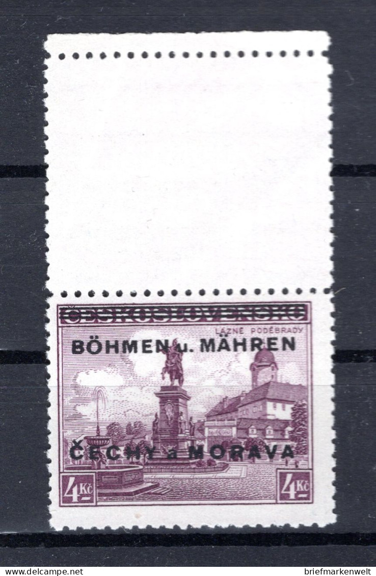 Böhmen 17LS Mit LEERFELD ** MNH POSTFRISCH+gepr. 150EUR (18818 - Andere & Zonder Classificatie