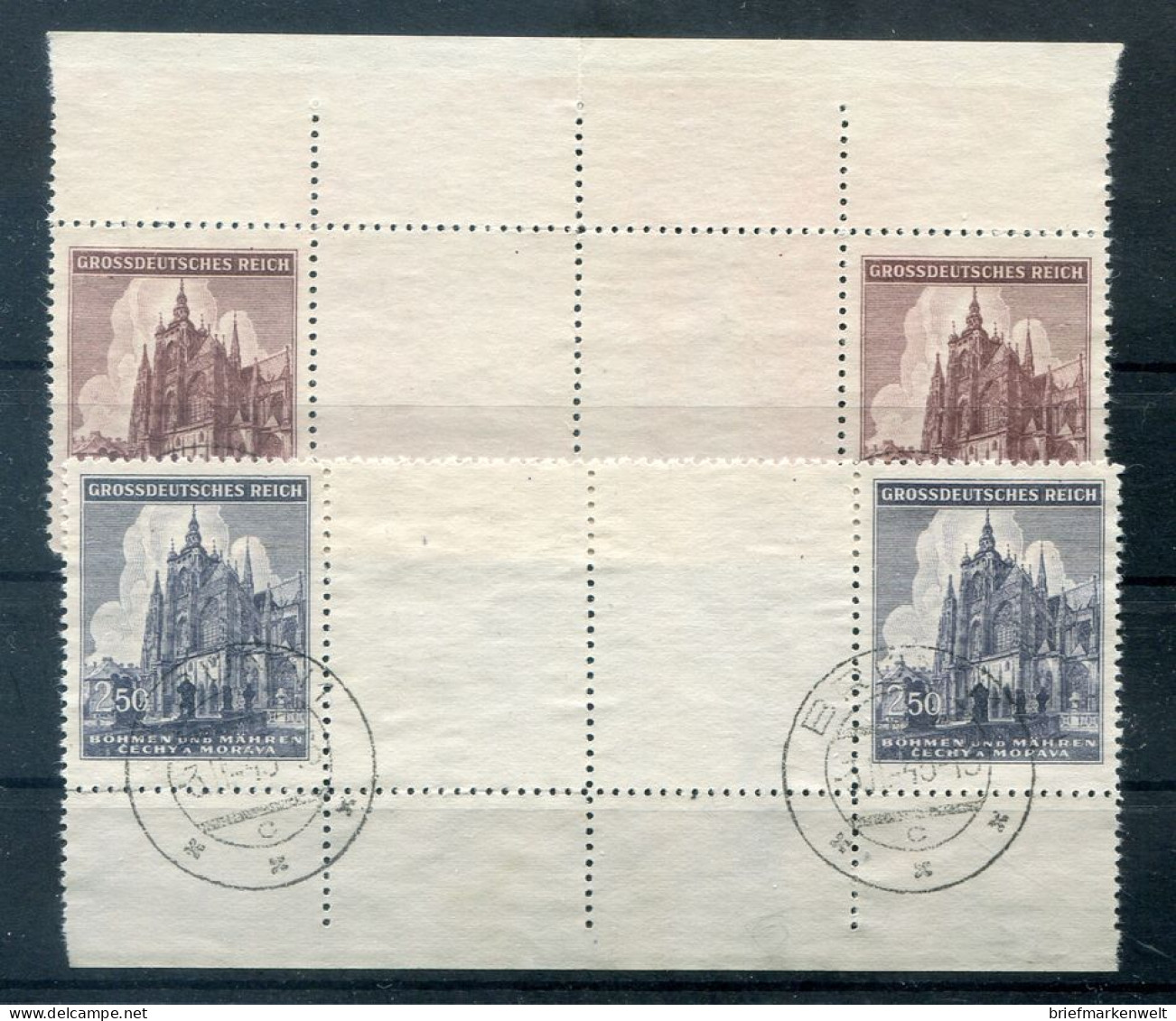 Böhmen 140/41 ZW Als ZWISCHENSTEGPAAR Gest. (T4055 - Otros & Sin Clasificación