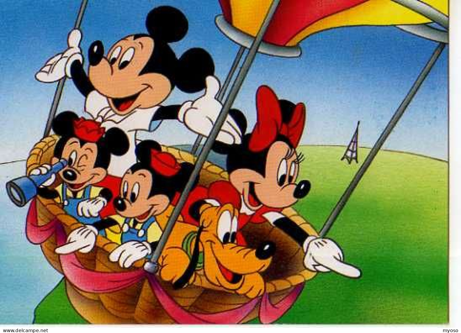 DISNEY Mickey Minnie Pluto En Montgolfiere - Altri & Non Classificati