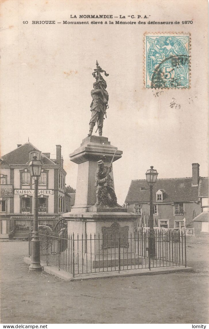 61 Briouze Monument élevé à La Mémoire Des Défenseurs De 1870 CPA - Briouze