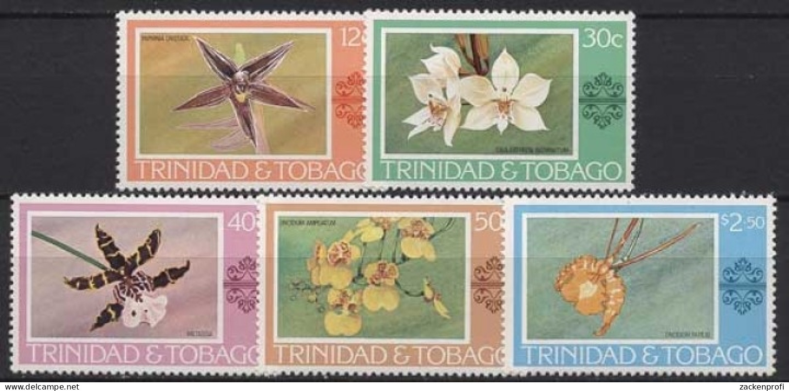 Trinidad Und Tobago 1978 Pflanzen Blumen Orchideen 367/71 Postfrisch - Trinité & Tobago (1962-...)