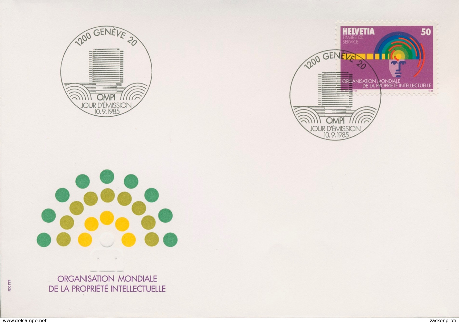 Weltorganisation F. Geistiges Eigentum (WIPO) 1985 G. Eigentum 5 FDC (X16623) - Officials