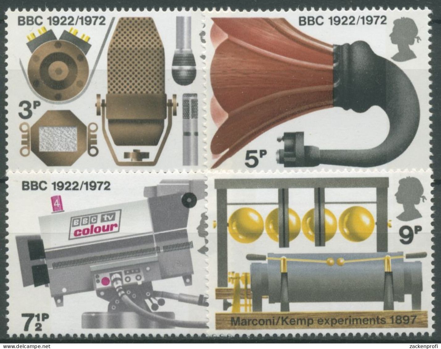 Großbritannien 1972 Geschichte Des Britischen Rundfunks 602/05 Postfrisch - Unused Stamps