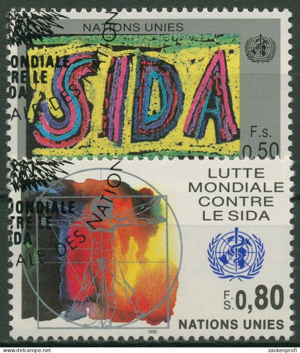 UNO Genf 1990 Aidsbekämpfung Zeichnung Leonardo Da Vinci 184/85 Gestempelt - Oblitérés