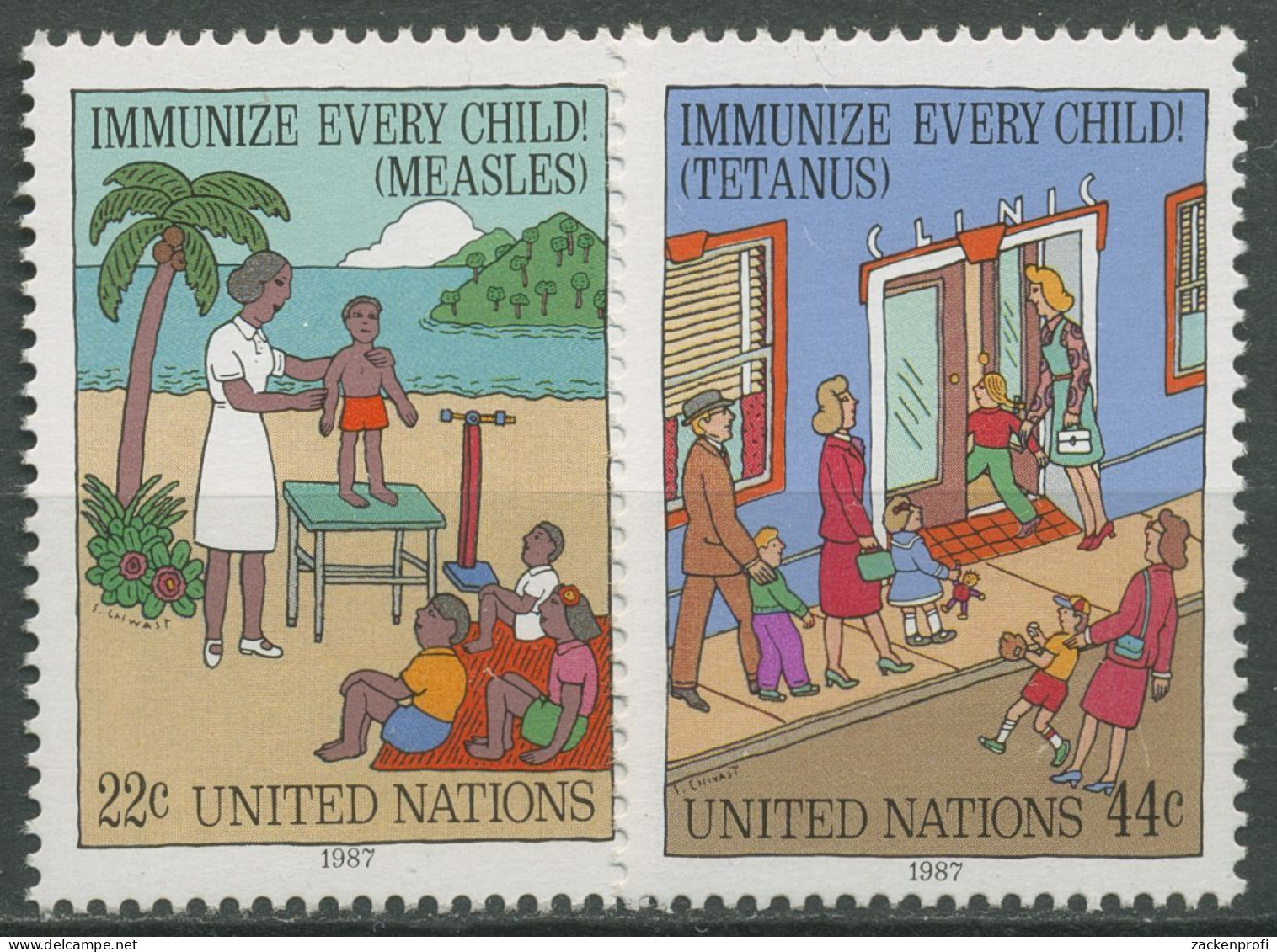UNO New York 1987 Kinderschutzimpfungen Masern Tetanus 542/43 Postfrisch - Nuevos