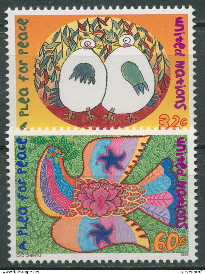 UNO New York 1996 Friedensappell Vögel Friedenstaube 718/19 Postfrisch - Neufs