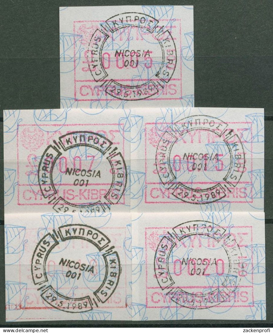 Zypern 1989 Schiff Satz 0,05/0,07/0,15/0,18/0,20, ATM 1.1.1 S1 Gestempelt - Unused Stamps