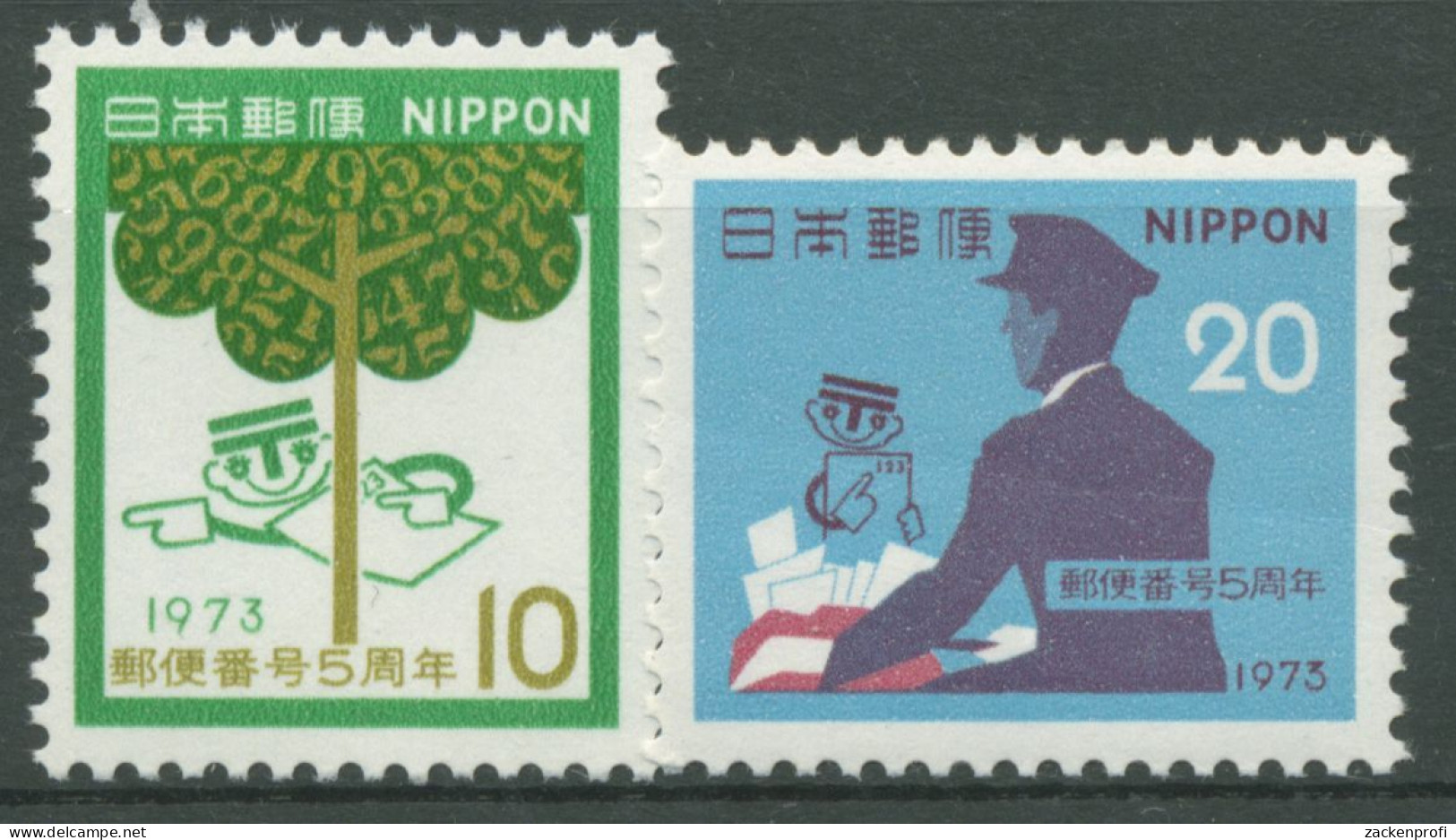 Japan 1973 5 Jahre Postleitzahlen 1183/84 Postfrisch - Nuovi