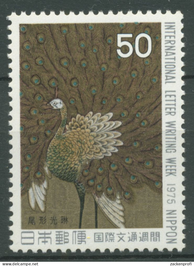 Japan 1975 Internat. Briefwoche Wandschirm Pfau 1269 Postfrisch - Unused Stamps