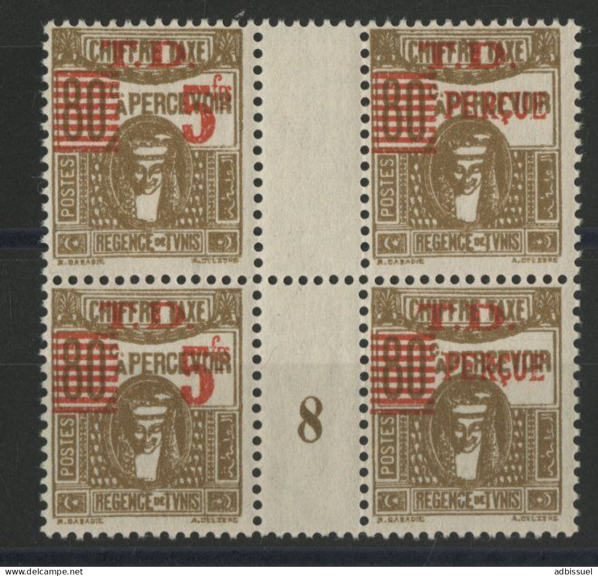 Taxe N° 52 + 52a Bloc De Quatre Neuf ** (MNH) Avec Millésime "8" De 1938 Cote 146,50 € TB - Impuestos