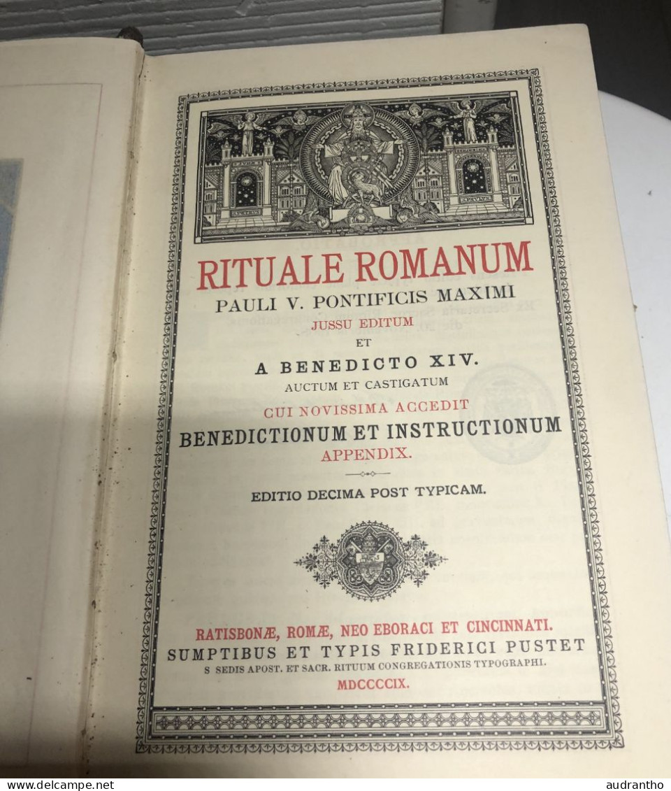 Livre Du Diocèse De Laval En Latin RITUALE ROMANUM Bénédictions Et Instructions De 1909 - Cultural